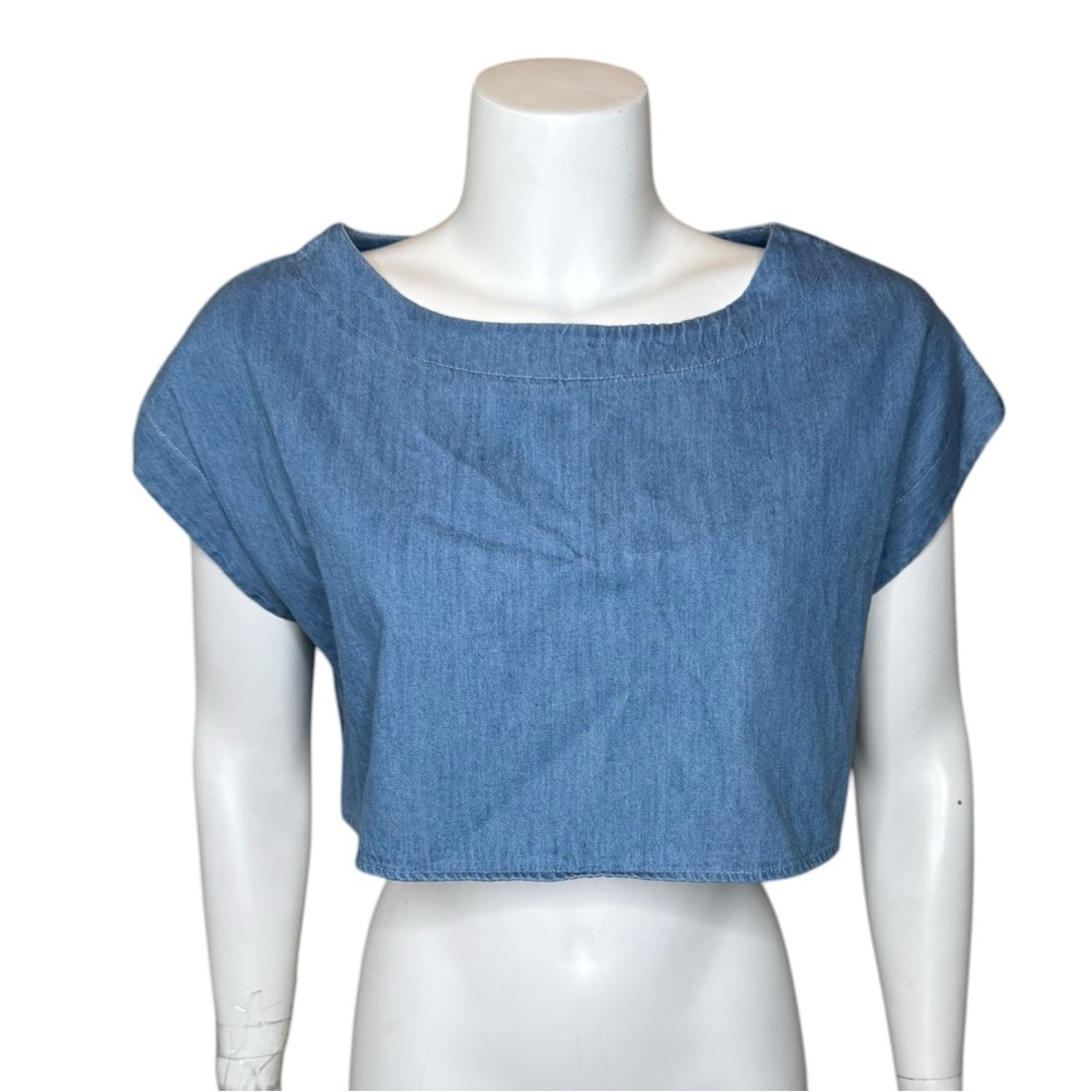 Mable Anthropologie Eda Crop Top S Boho Western Blue